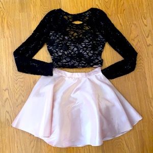 2 piece black blush lace dress Windsor 5/6 Junior